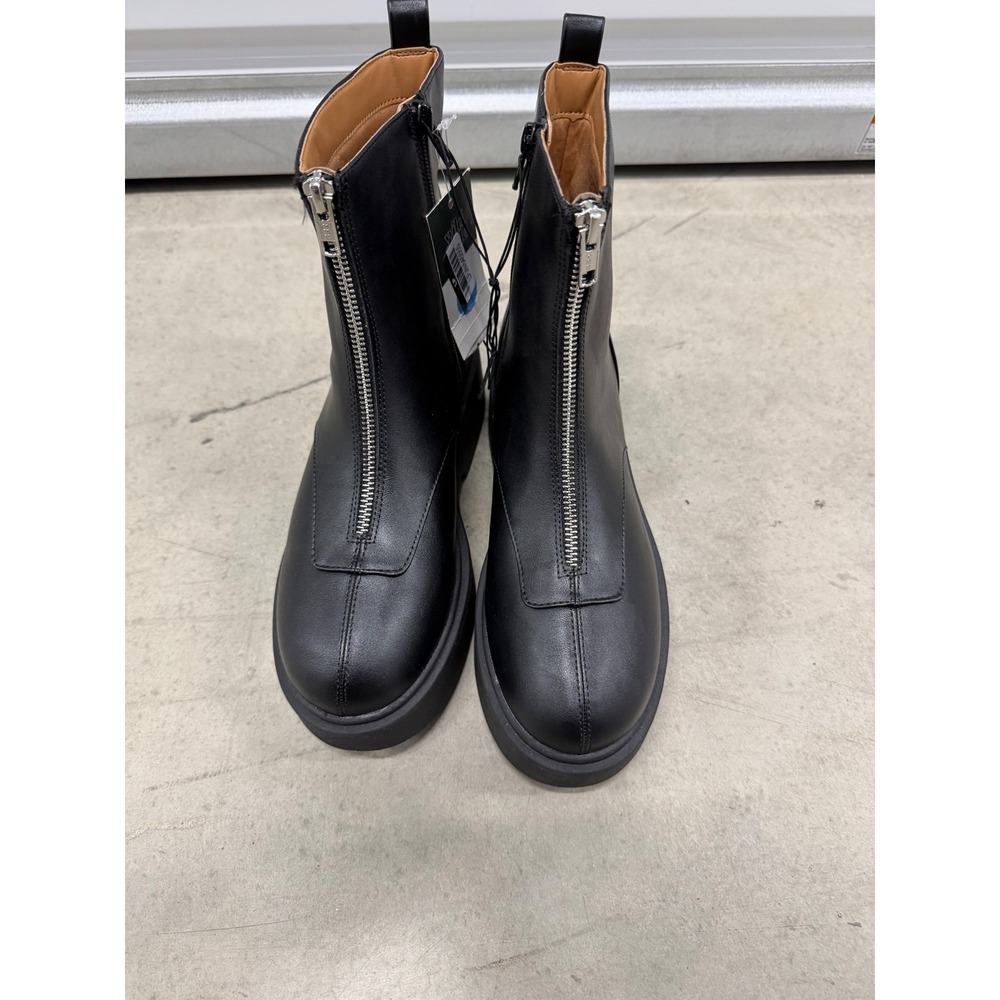 Wild Fable Honor Black Front Zip Platform Ankle Boots Womens 7.5 Lug Sole NEW